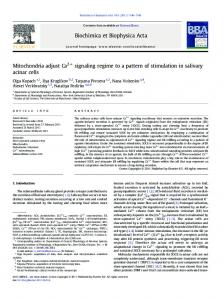 Mitochondria adjust Ca2+ signaling regime to a pattern of stimulation ...