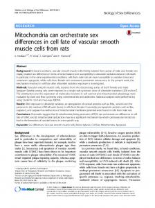 Mitochondria can orchestrate sex differences in cell ... - Springer Link