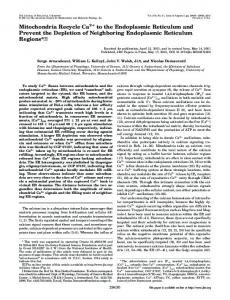 Mitochondria Recycle Ca2 to the Endoplasmic Reticulum and Prevent