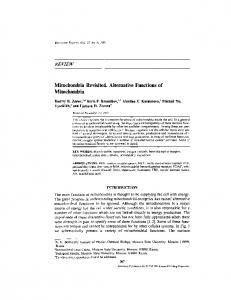 Mitochondria Revisited. Alternative Functions of ... - Bioscience Reports