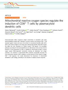 Mitochondrial reactive oxygen species regulate the induction ... - Nature