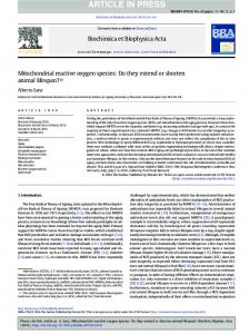 Mitochondrial reactive oxygen species