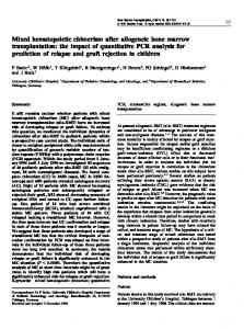 Mixed hematopoietic chimerism after allogeneic bone marrow ... - Nature