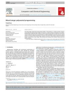 Mixed integer polynomial programming