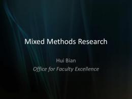 Mixed Methods Research