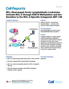 MLL-Rearranged Acute Lymphoblastic Leukemias ... - Cell Press