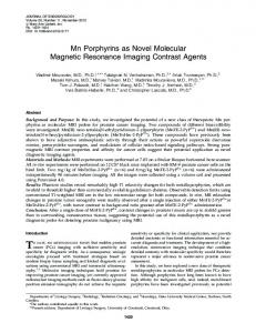 Mn Porphyrins as Novel Molecular Magnetic Resonance Imaging ...