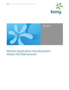 Mobile Application Development Meets the Mainstream - Kony