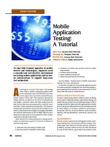 Mobile Application Testing: A Tutorial