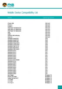 Mobile Device Compatibility List