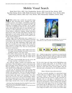 Mobile Visual Search - CiteSeer