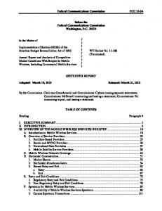 Mobile Wireless - FCC