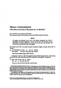 modal comparisons - Semantics Archive