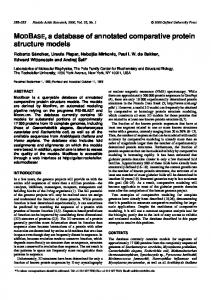 MODBASE, a database of annotated comparative protein structure