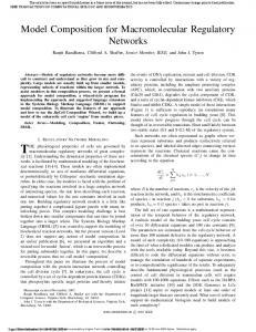 Model Composition for Macromolecular Regulatory ... - CiteSeerX