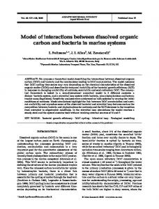 Model of interactions between dissolved organic carbon and bacteria ...