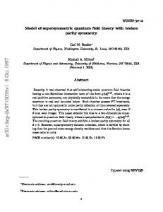 Model of supersymmetric quantum field theory with broken parity ...