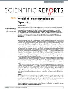 Model of THz Magnetization Dynamics