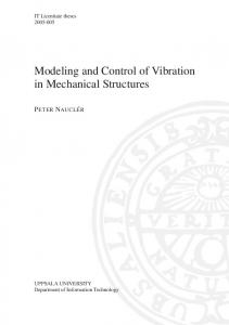 Modeling and Control of Vibration in Mechanical Structures - DiVA portal