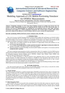 Modeling Approach of LTE Mobile Positioning Simulator ... - IJARCSSE