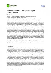 Modeling Dynamic Decision-Making of Virtual Humans - MDPI