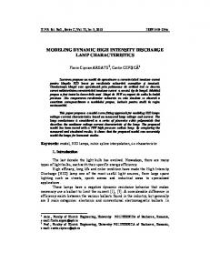 modeling dynamic high intensity discharge lamp characteristics - UPB