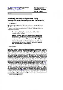 Modeling interfacial dynamics using nonequilibrium ... - Springer Link