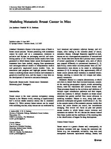 Modeling Metastatic Breast Cancer in Mice | SpringerLink