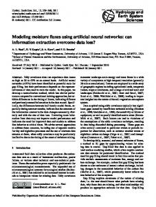 Modeling moisture fluxes using artificial neural networks: can ...