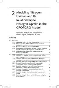 Modeling Nitrogen Fixation and Its Relationship to ...