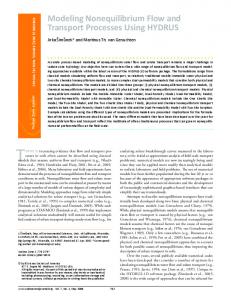 Modeling Nonequilibrium Flow and Transport ... - naldc - USDA