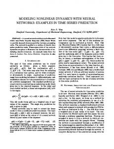 modeling nonlinear dynamics with neural networks - Semantic Scholar