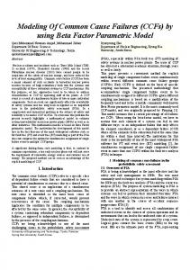 Modeling Of Common Cause Failures (CCFs) by using ... - IEEE Xplore