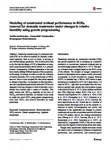 Modeling of constructed wetland performance in ...