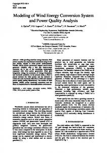 Modeling of Wind Energy Conversion System and