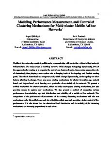 Modeling, Performance Measurement, and Control of ... - CiteSeerX