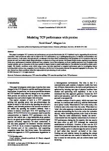 Modeling TCP performance with proxies - EECS @ Michigan
