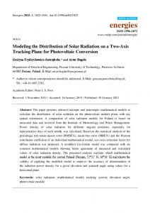 Modeling the Distribution of Solar Radiation on a ... - Semantic Scholar