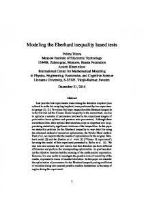 Modeling the Eberhard inequality based tests