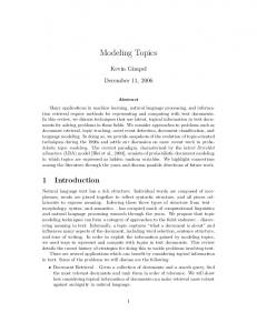 Modeling Topics - Semantic Scholar