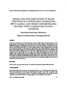 modelling and simulation of solar photovoltaic system