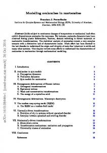 Modelling avalanches in martensites