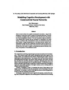 Modelling Cognitive Development with Constructivist Neural Networks