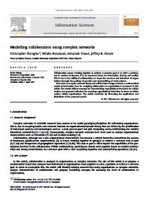 Modelling Collaboration using Complex Networks - Semantic Scholar