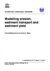 Modelling erosion, sediment transport and sediment yield - Hydrology.nl