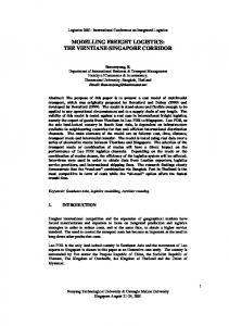 Modelling freight Logistics in South East Asia: