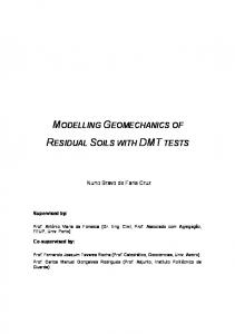 modelling geomechanics of residual soils with dmt