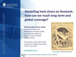 Modelling heat stress on livestock - MACSUR