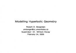 Modelling Hyperbolic Geometry