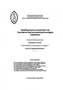 Modelling marine connectivity in the Great Barrier Reef and exploring ...